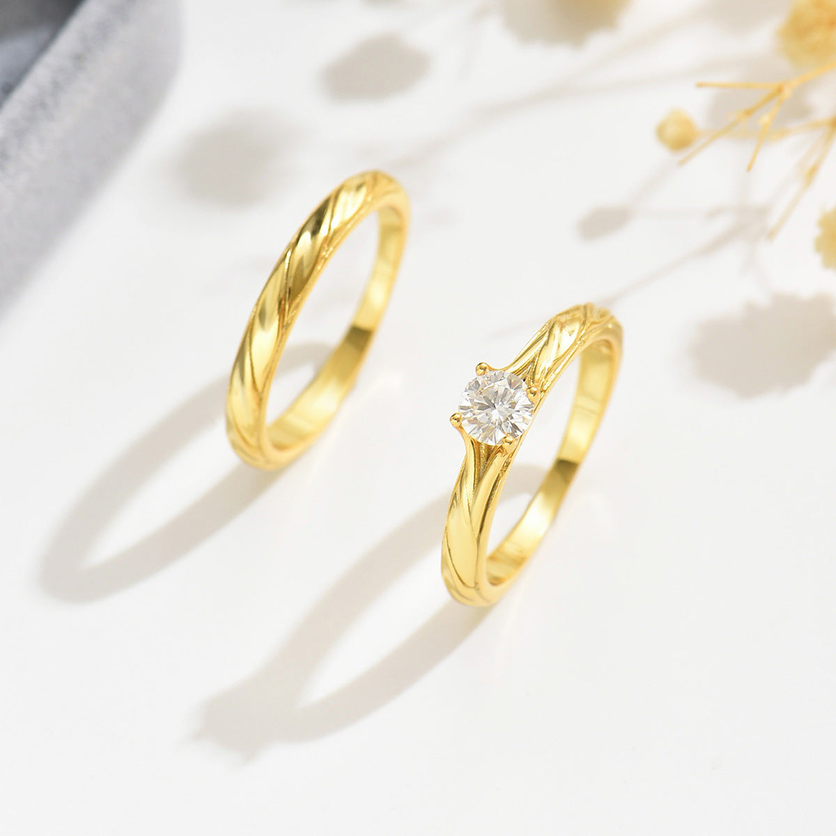 S925 Silver Moissanite Couple Rings Engraved Design Trendy Cross-Border Hot-Selling Rings In Stock Personalized