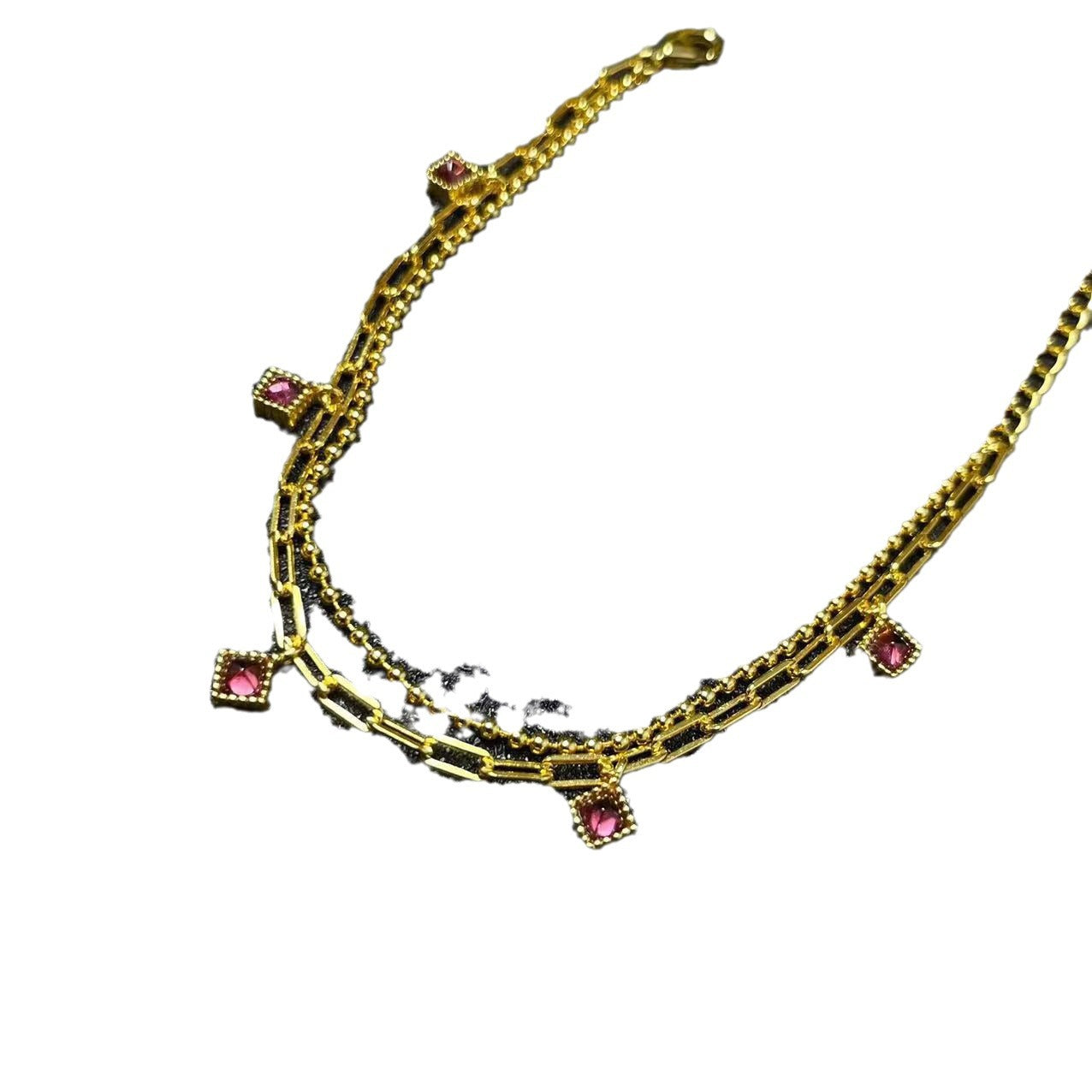 S925 Natural Magnesia Garnet Sugar Tower Bracelet