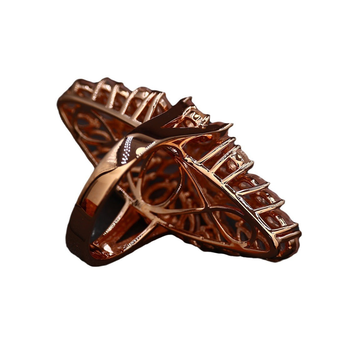 Second-hand Jewelry S925 Inlaid Natural Rose Quartz Ring