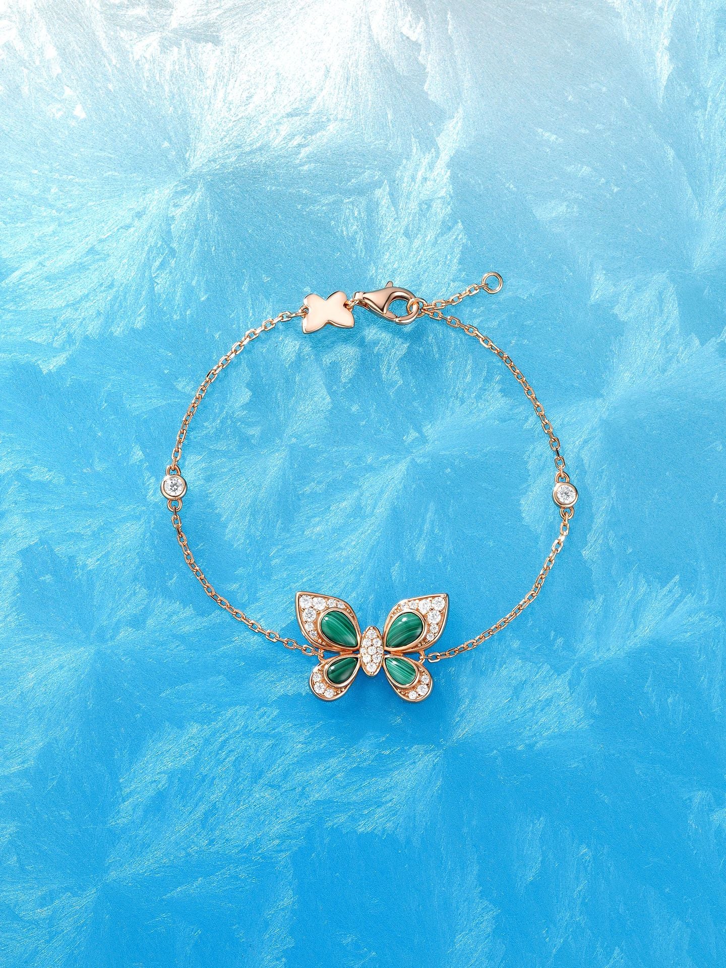 Inlaid Red Agate White Mother-of-Pearl Turquoise Sterling Silver Butterfly Bracelet