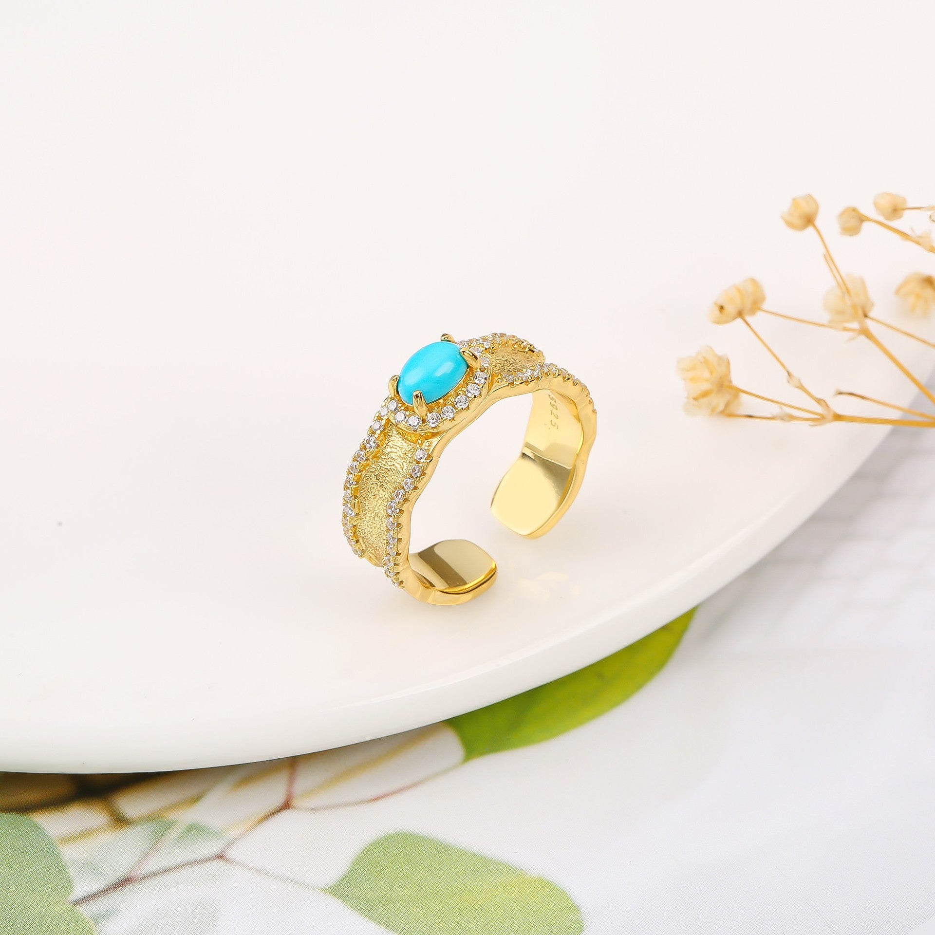 Hammered Texture Fine Craft Court Style S925 Silver Vintage Minimalist Adjustable Open Ring