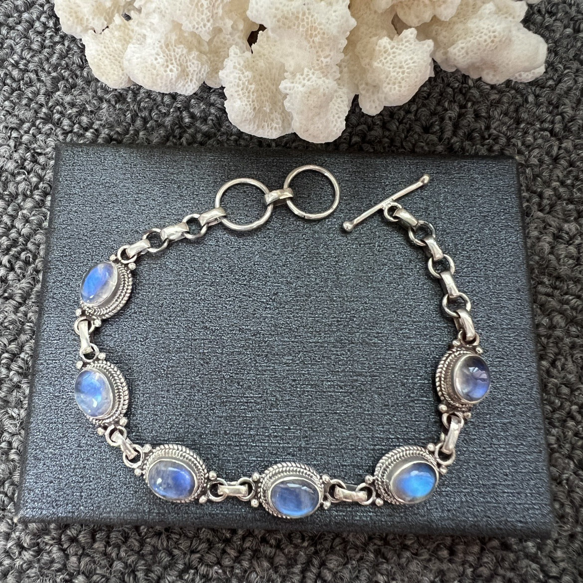 Nepal Handmade 925 Inlaid Yellow Crystal Ruby Amethyst Opal Stone Vintage Bracelet