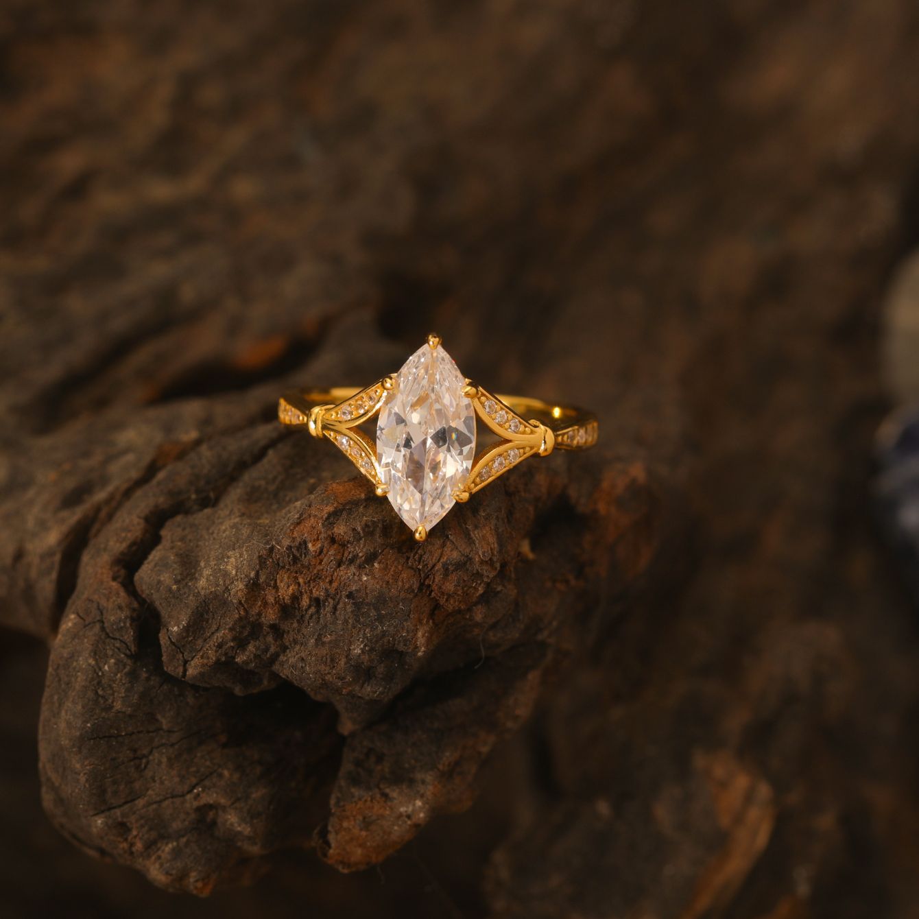 S925 Silver Set Horse Eye Shape Moissanite Ring Elegant Classic Design Shining Fashion Amazon Hot Sale