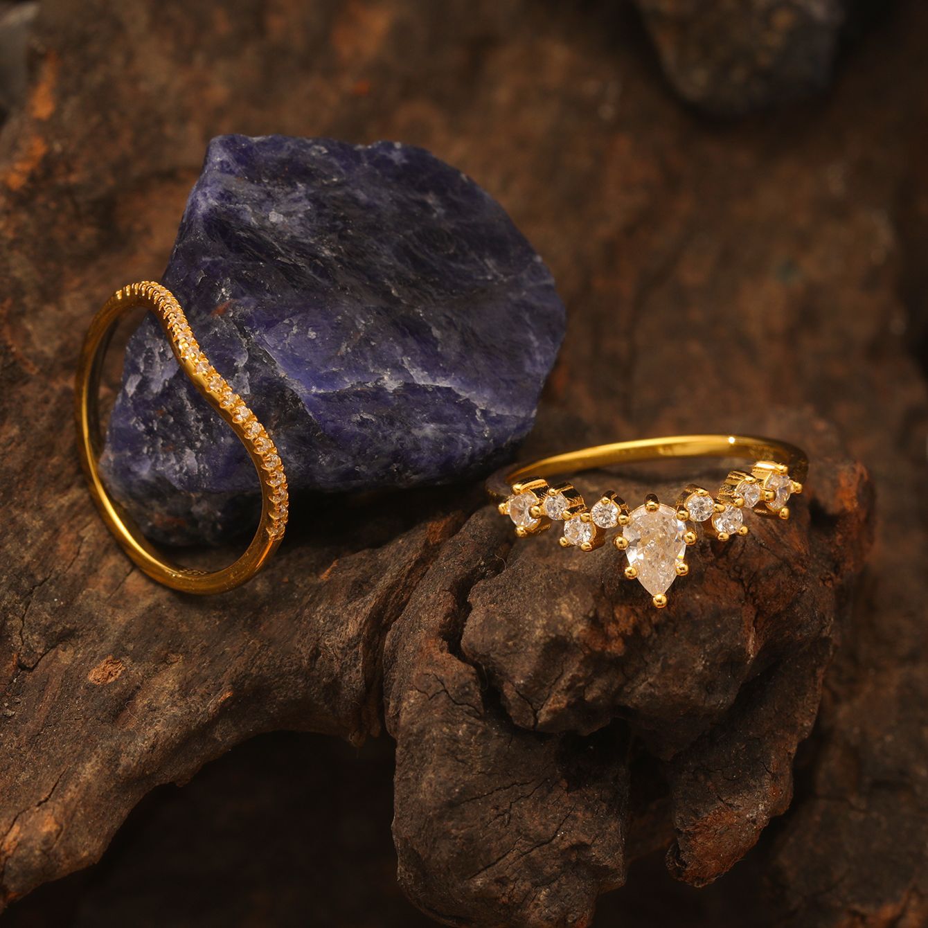 Ensemble de deux bagues en argent S925 et moissanite - Vente en gros - Vente indépendante - Vente en gros 