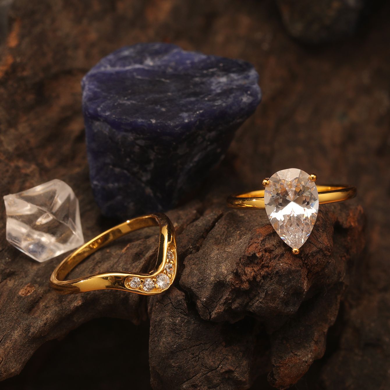 Ensemble deux pièces en argent S925, bague en moissanite avec pierre principale en forme de goutte d'eau, serti indépendant, en promotion. Vente en gros. 