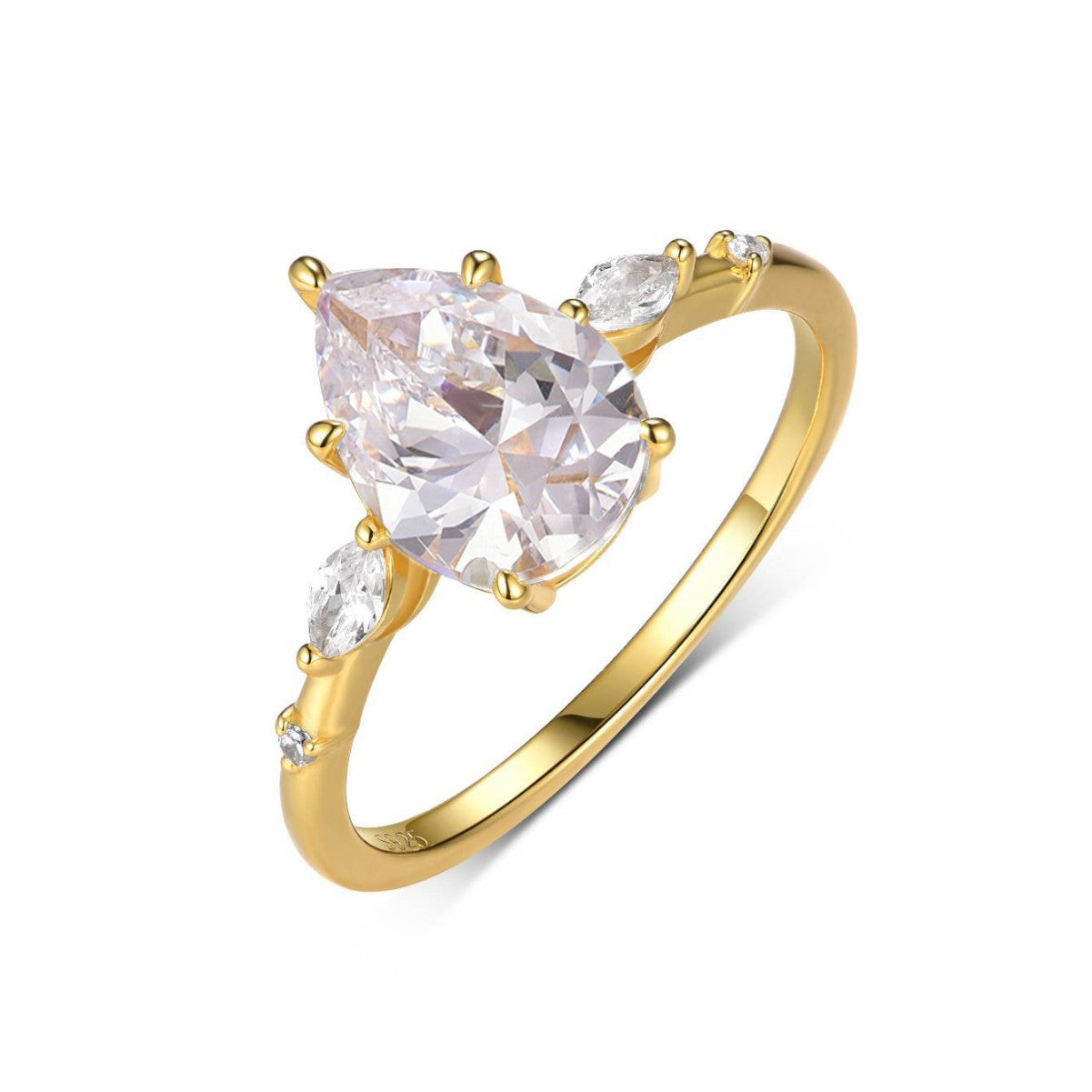 Bague en argent S925 et moissanite pour femme, design en forme de goutte d'eau, effet de lumière, bague de luxe, vente transfrontalière, en stock 