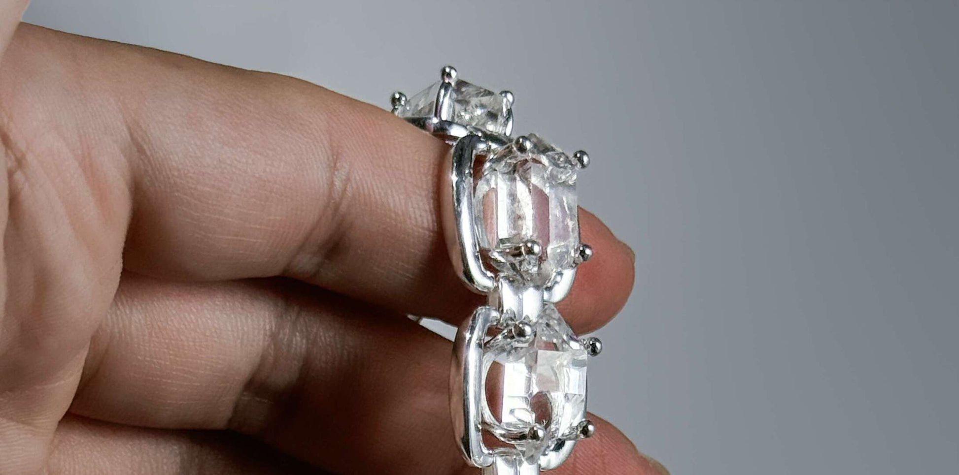 Bracelet Halo Original Design en argent 925 · Version à reflets blancs 