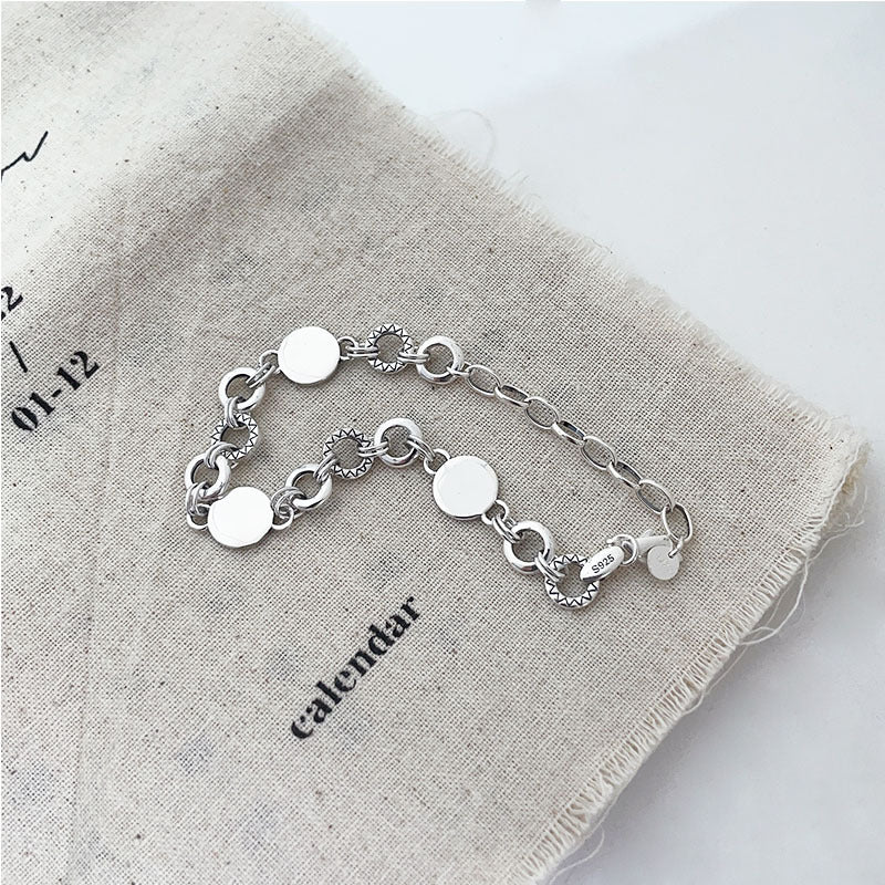 S925 Sterling Silver Black Enamel Bracelet for Women New Roman Numeral Splicing High-end Original Design Bracelet