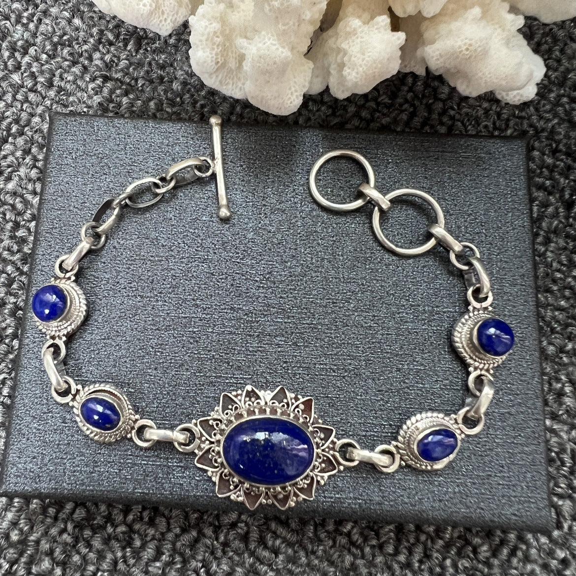 Nepal Handmade 925 Inlaid Yellow Crystal Ruby Amethyst Opal Stone Vintage Bracelet