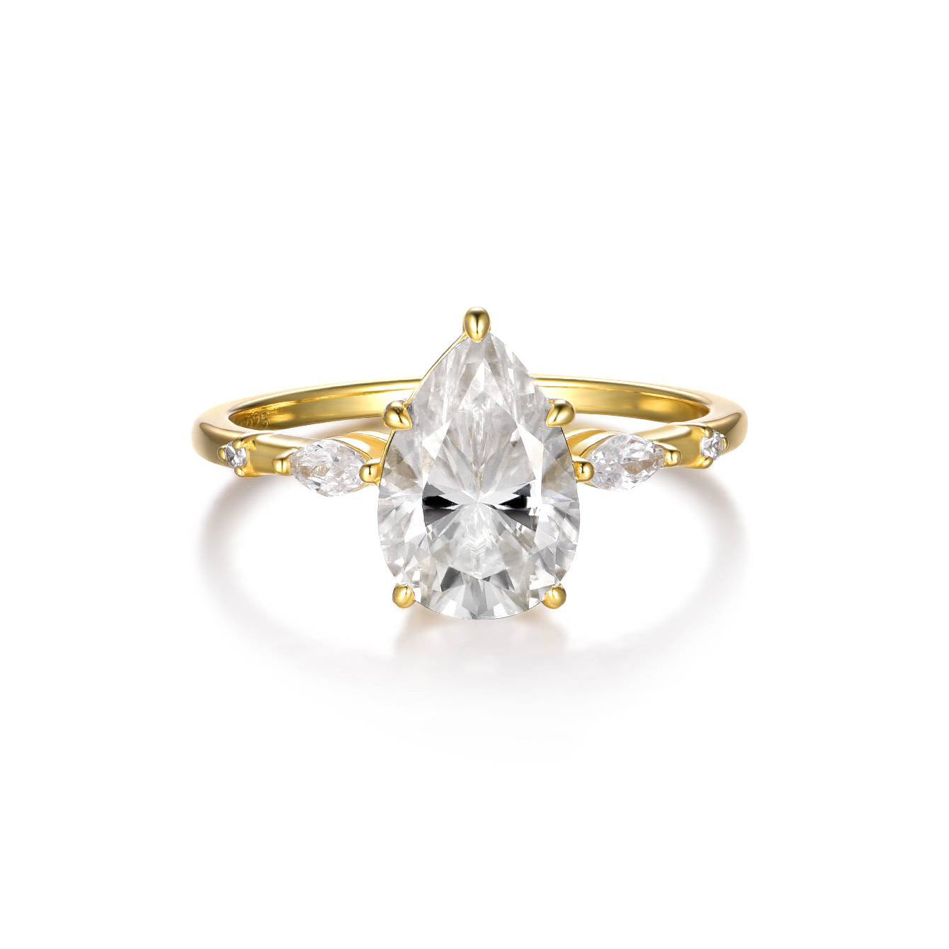 Bague en argent S925 et moissanite pour femme, design en forme de goutte d'eau, effet de lumière, bague de luxe, vente transfrontalière, en stock 