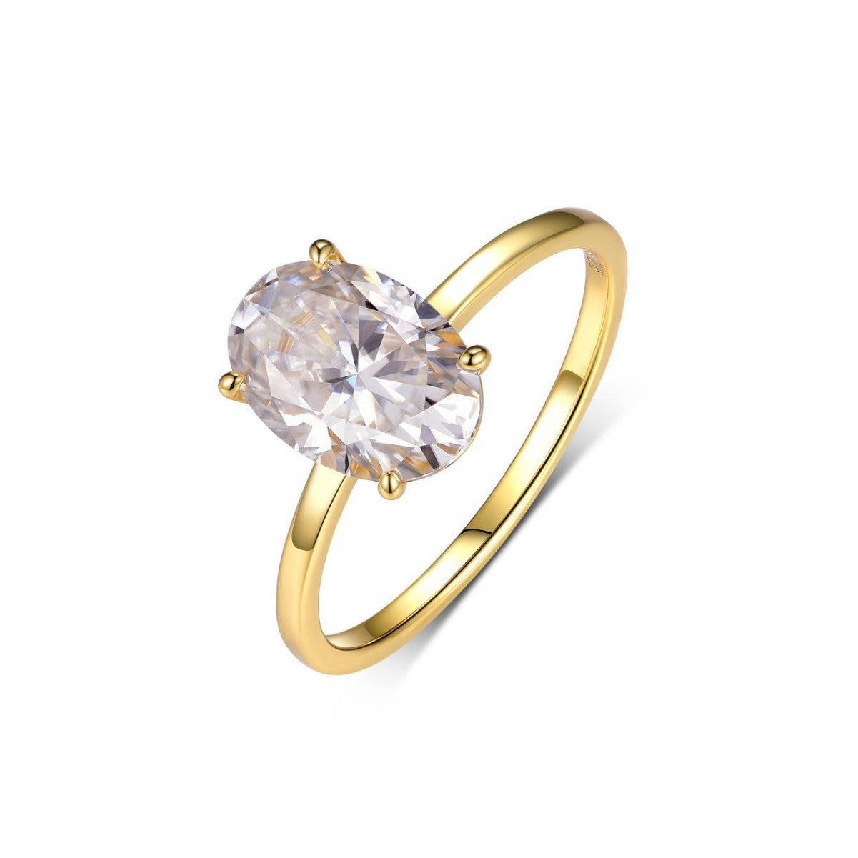 S925 Silver Oval Moissanite Ring Amazon Hot Sale Exquisite Unique Design Ring