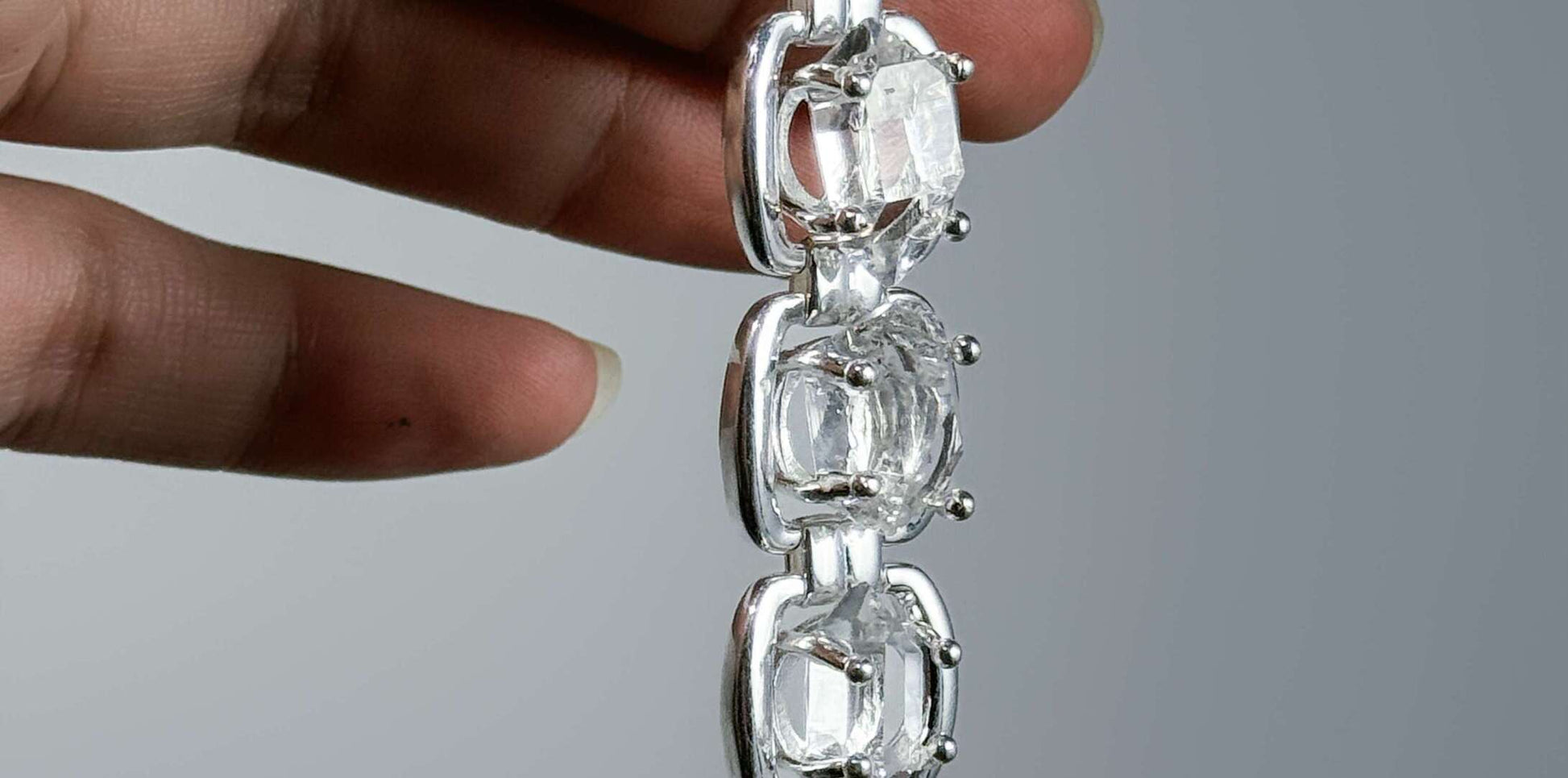 Bracelet Halo Original Design en argent 925 · Version à reflets blancs 