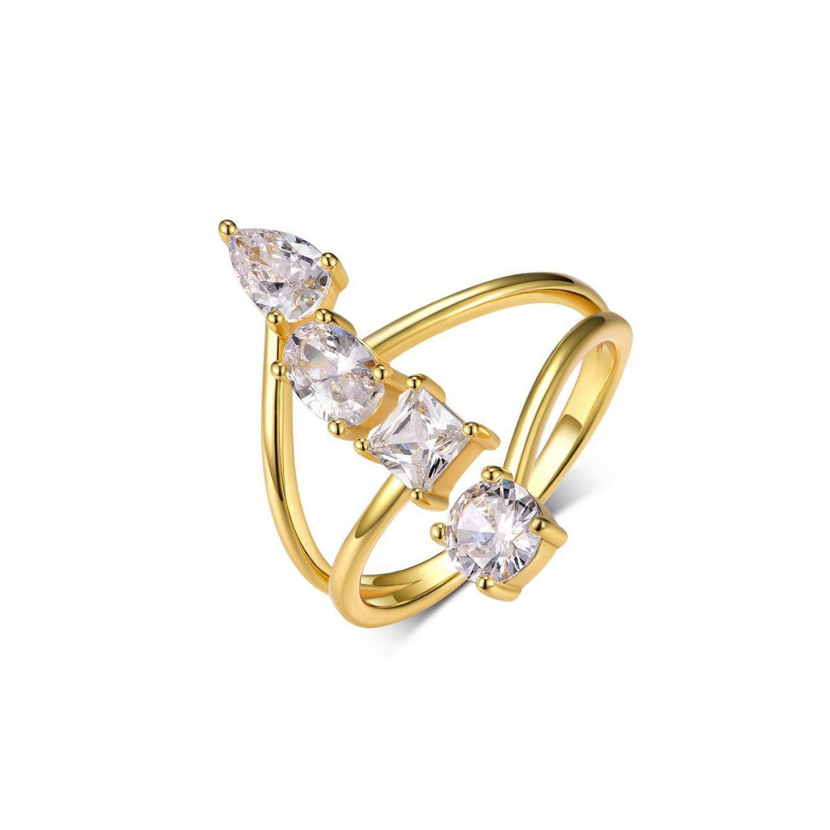 S925 Silver Multi Shape Moissanite Ring Amazon Hot Sale Elegant and fashionable