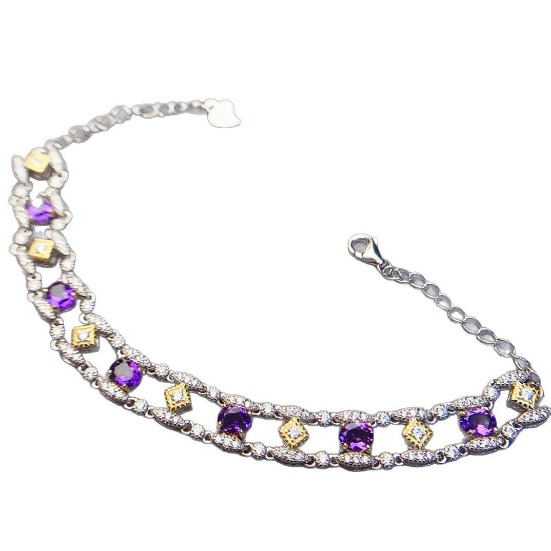 Natural Amethyst S925 Bracelet 4*5mm Jewelry Bracelet