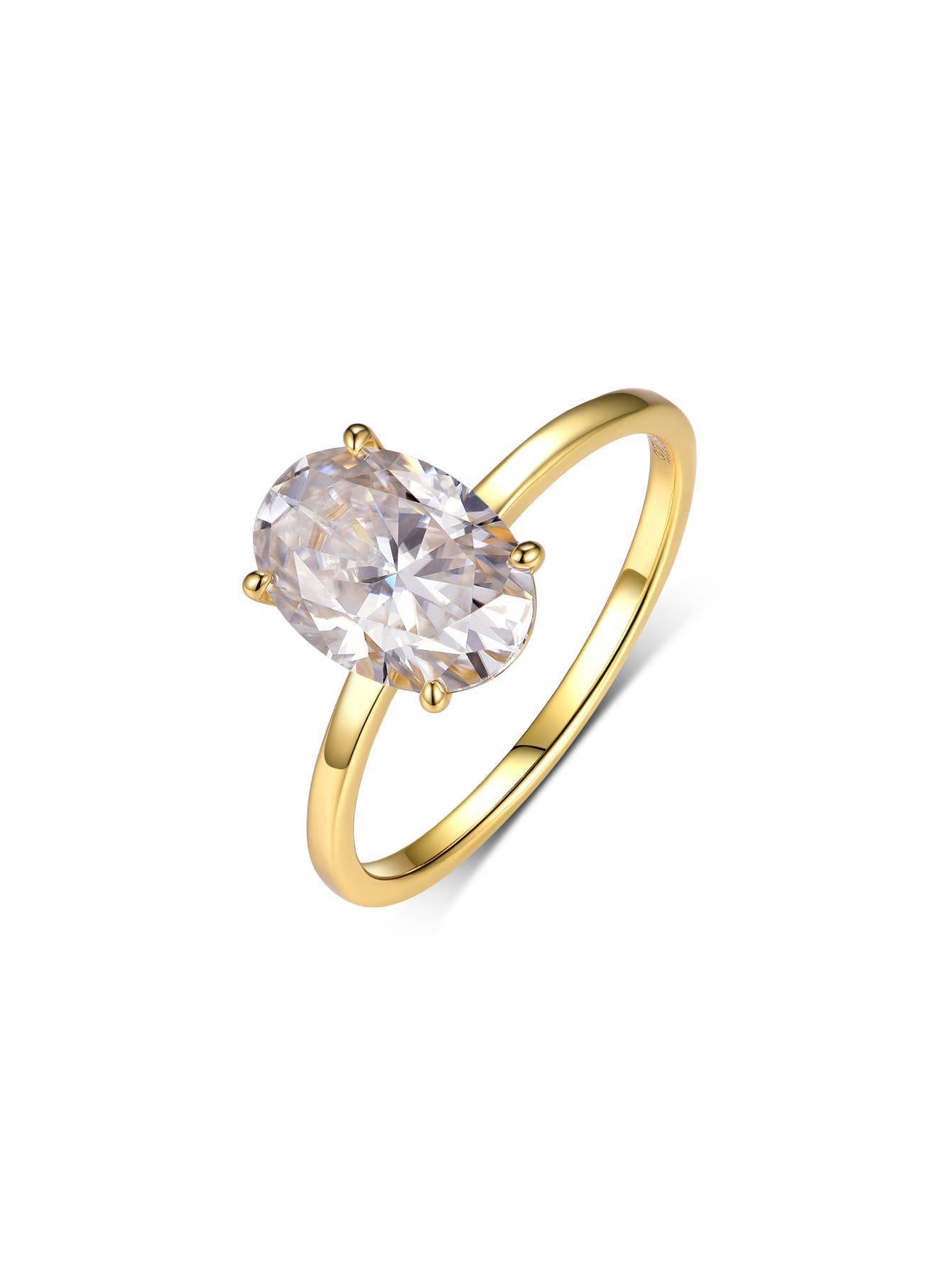 S925 Silver Oval Moissanite Ring Amazon Hot Sale Exquisite Unique Design Ring