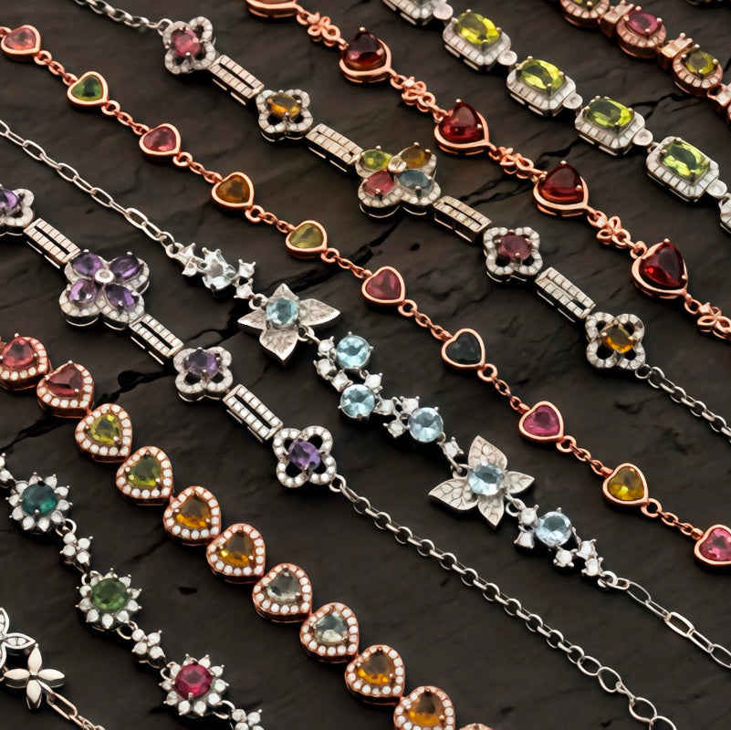 Hot-selling Zodiac Bracelets with Birthstones & Lucky Natural Stones