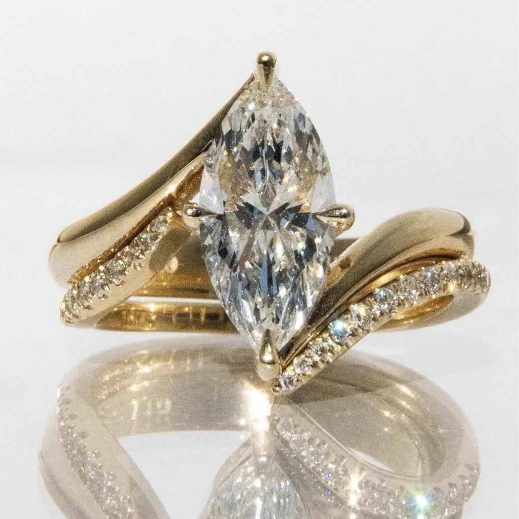 S925 Silver Horse Eye Moissanite Ring Stackable Set Ring Curve Ring Arm Inlaid Stone Gold Luxury Fashion Women's Hot Item