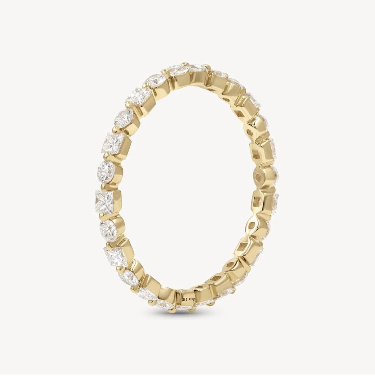 S925 Silver Full Circle Moissanite Ring Alternating Inlay Independent Stand Hot Selling Ring