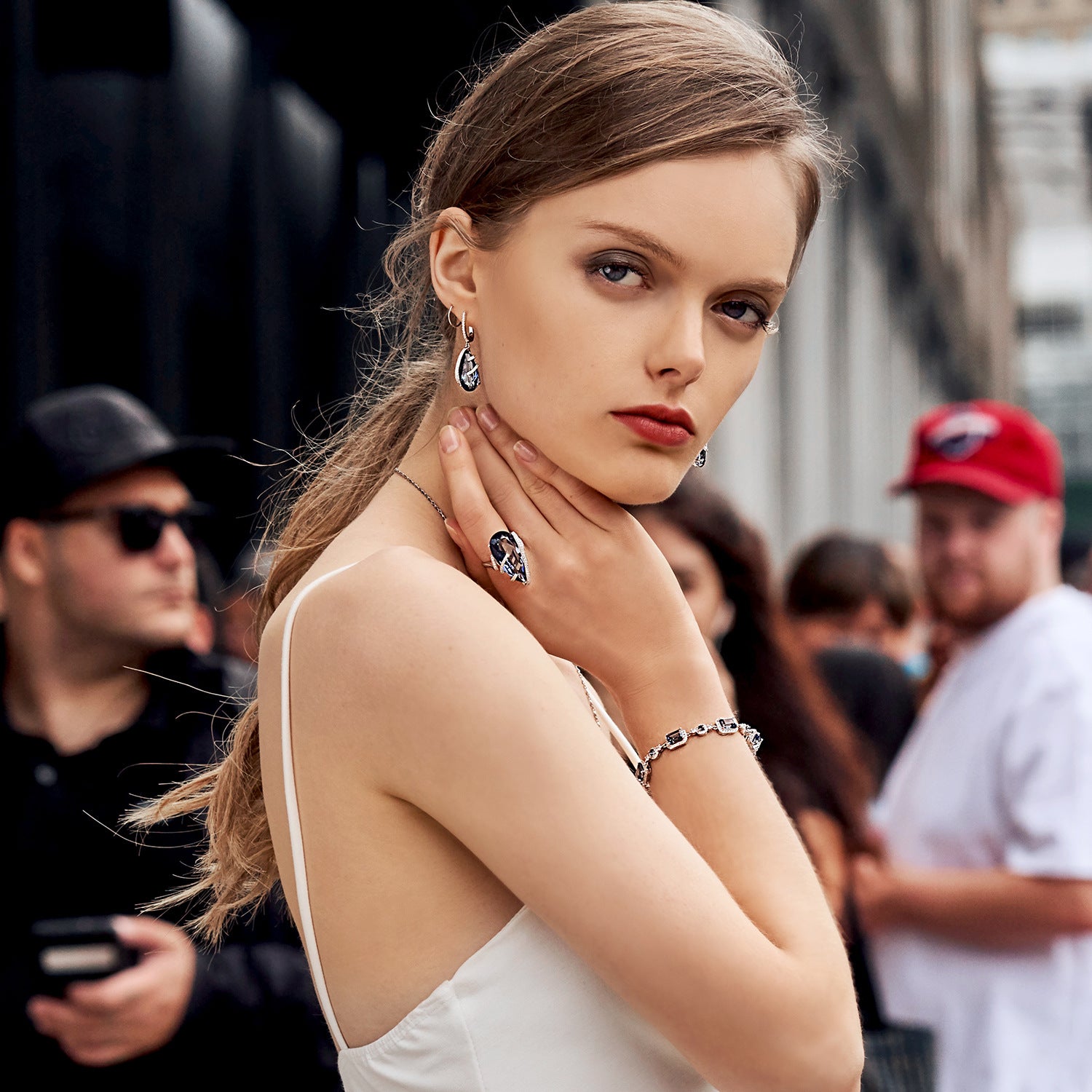 S925 Silver Large Carat Color Crystal Ring