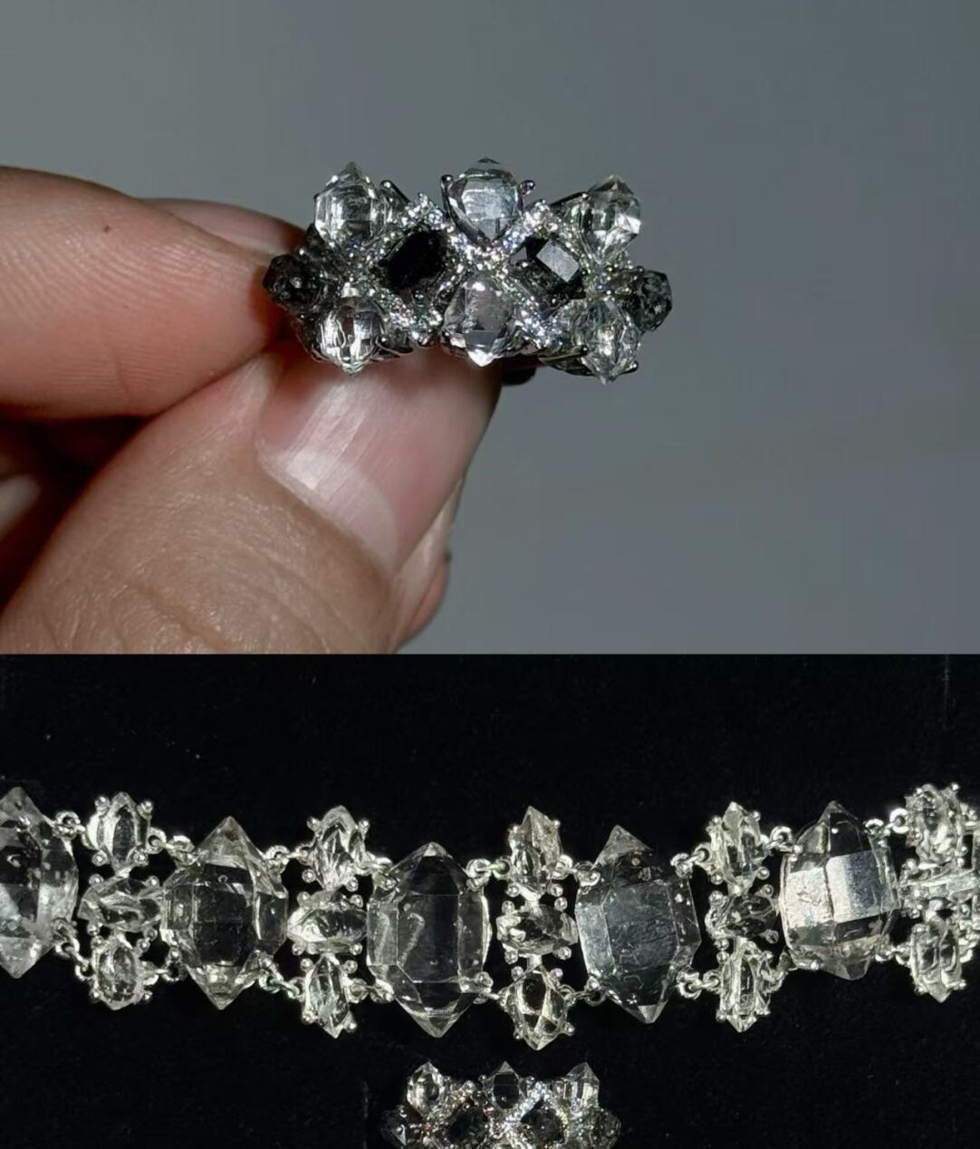 Bague originale faite main « Fenêtre Fleur Brillante » · Bague ajustable 