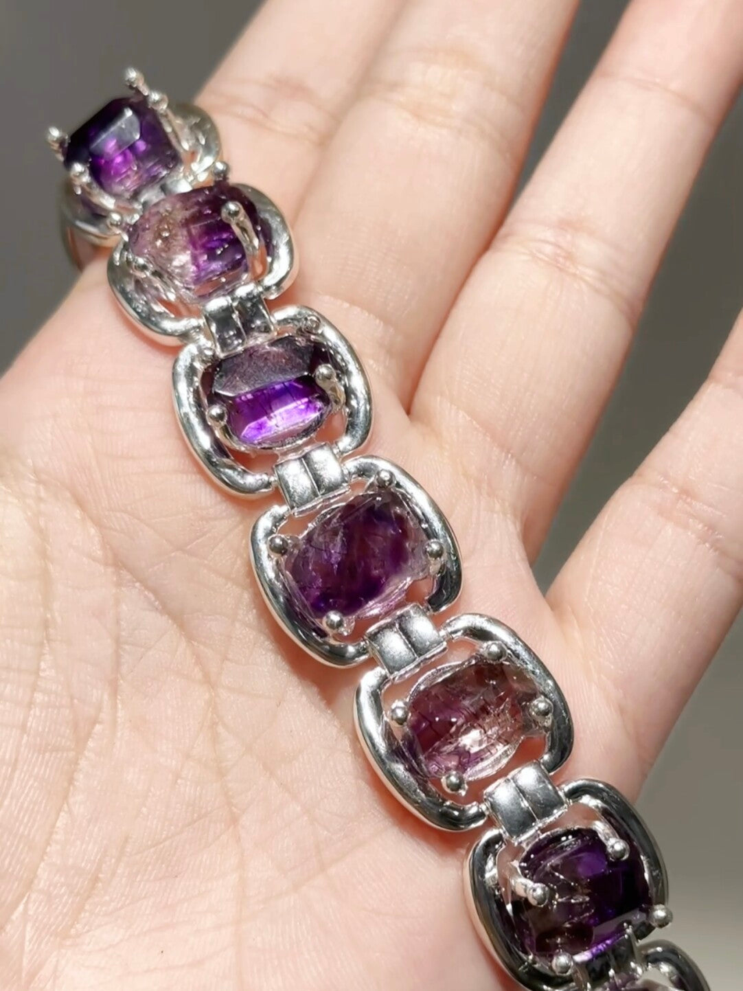 Bracelet Halo Original Design en argent 925 · Version à reflets blancs 