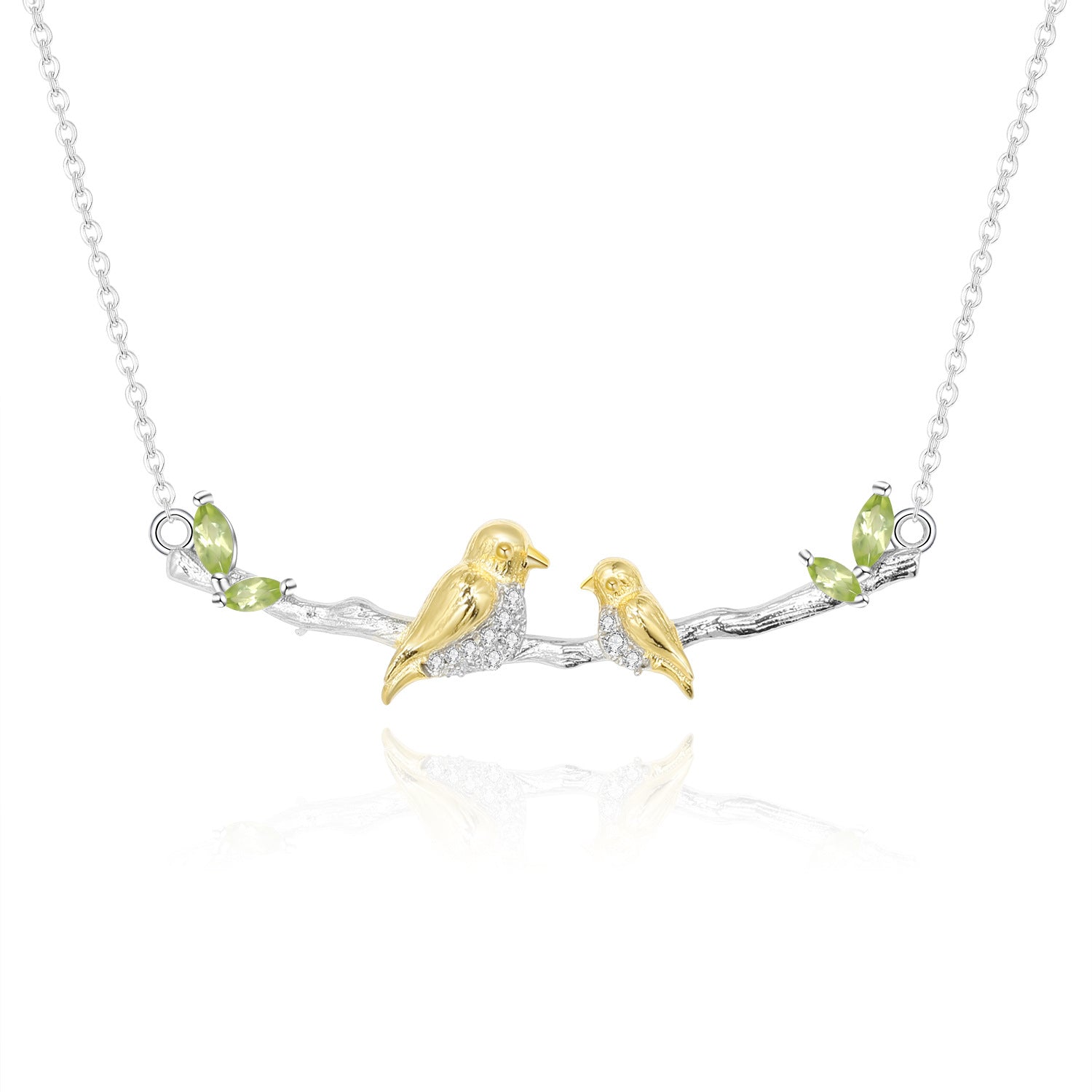 Designer Style High-End Pendant Bird Natural Style Design S925 Silver Natural Gemstone Necklace Pendant