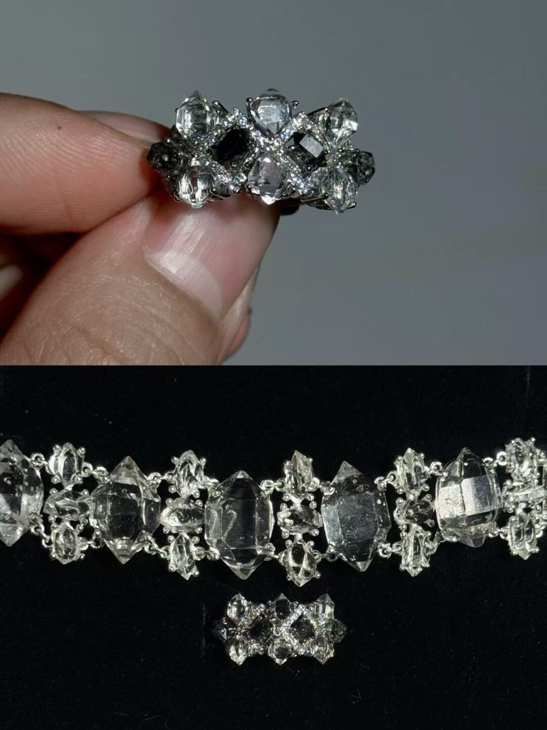 Bague originale faite main « Fenêtre Fleur Brillante » · Bague ajustable 