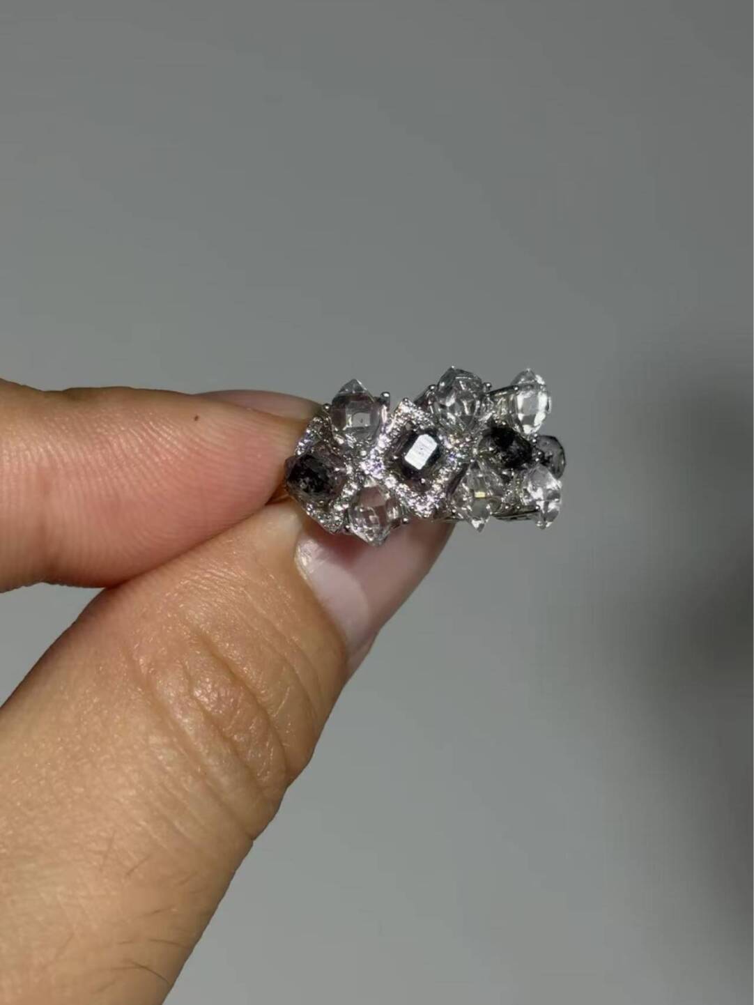 Bague originale faite main « Fenêtre Fleur Brillante » · Bague ajustable 