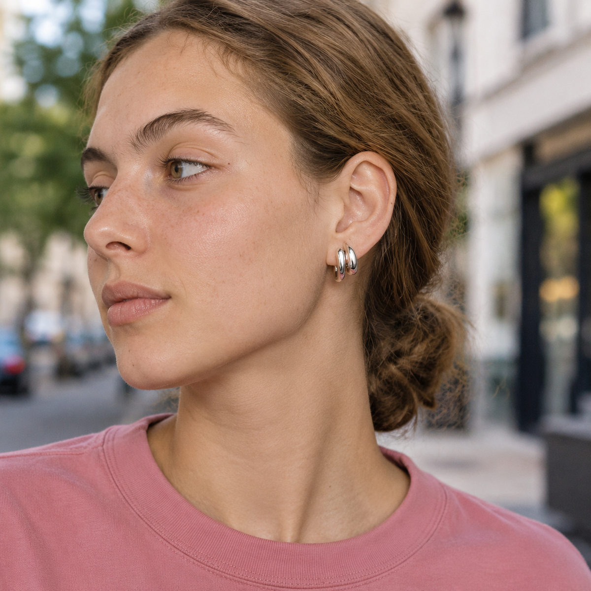 Loveden Sterling Silver Mobius Hoop Earrings