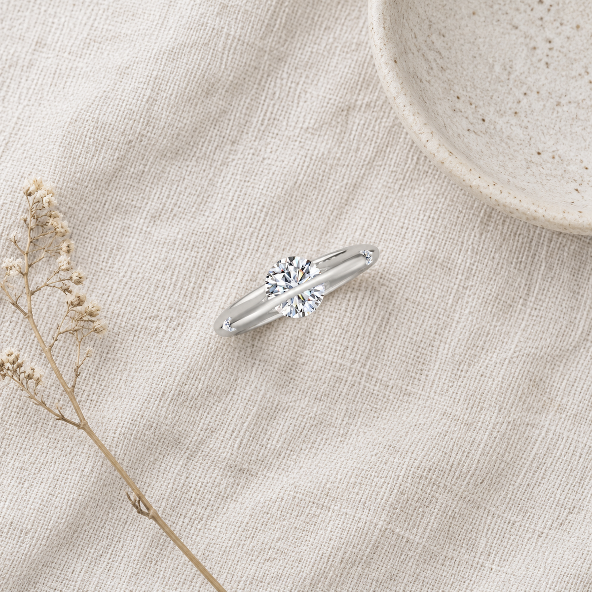 Loveden Sterling Silver Moissanite Quiet Radiance Ring