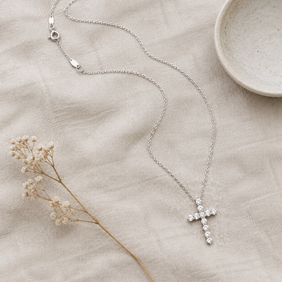 Loveden Silver-Tone Cross Necklace