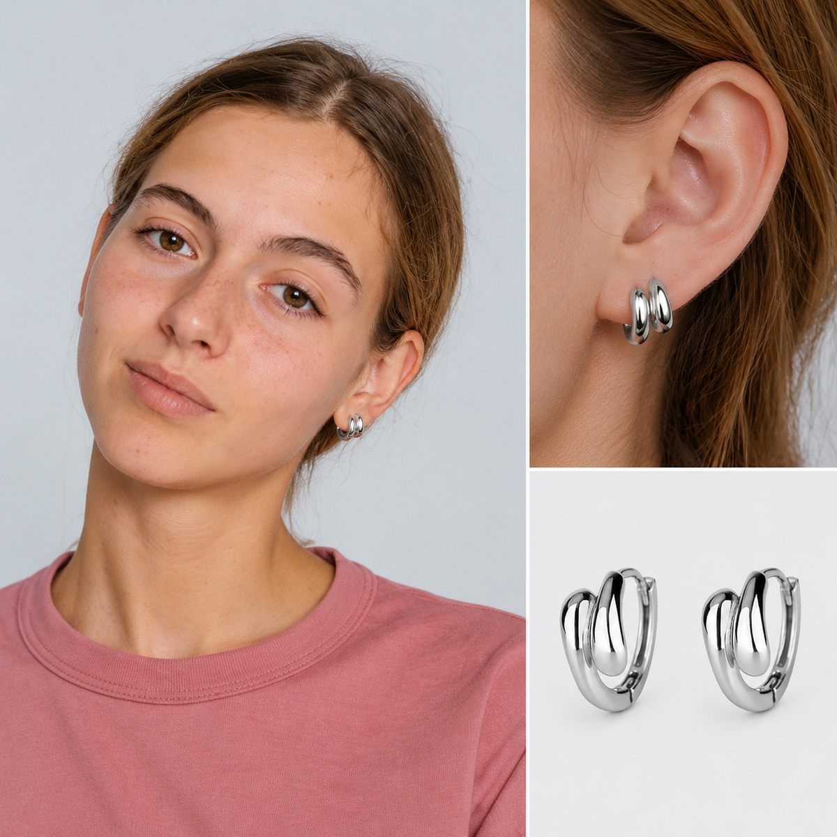 Loveden Sterling Silver Mobius Hoop Earrings