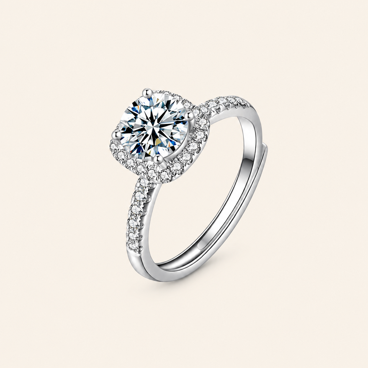 Loveden Sterling Silver Moissanite Promise Ring