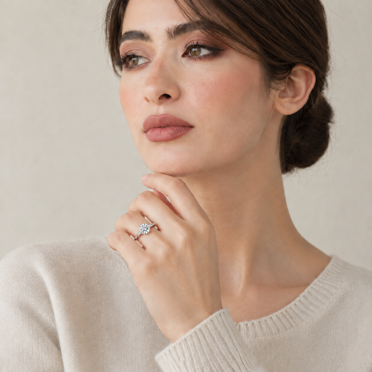 Loveden Sterling Silver Moissanite Quiet Radiance Ring