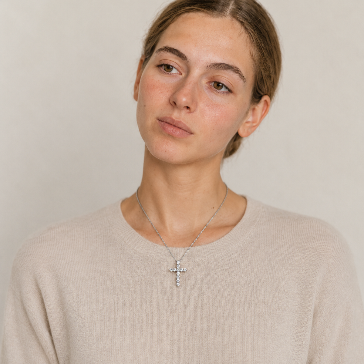 Loveden Silver-Tone Cross Necklace