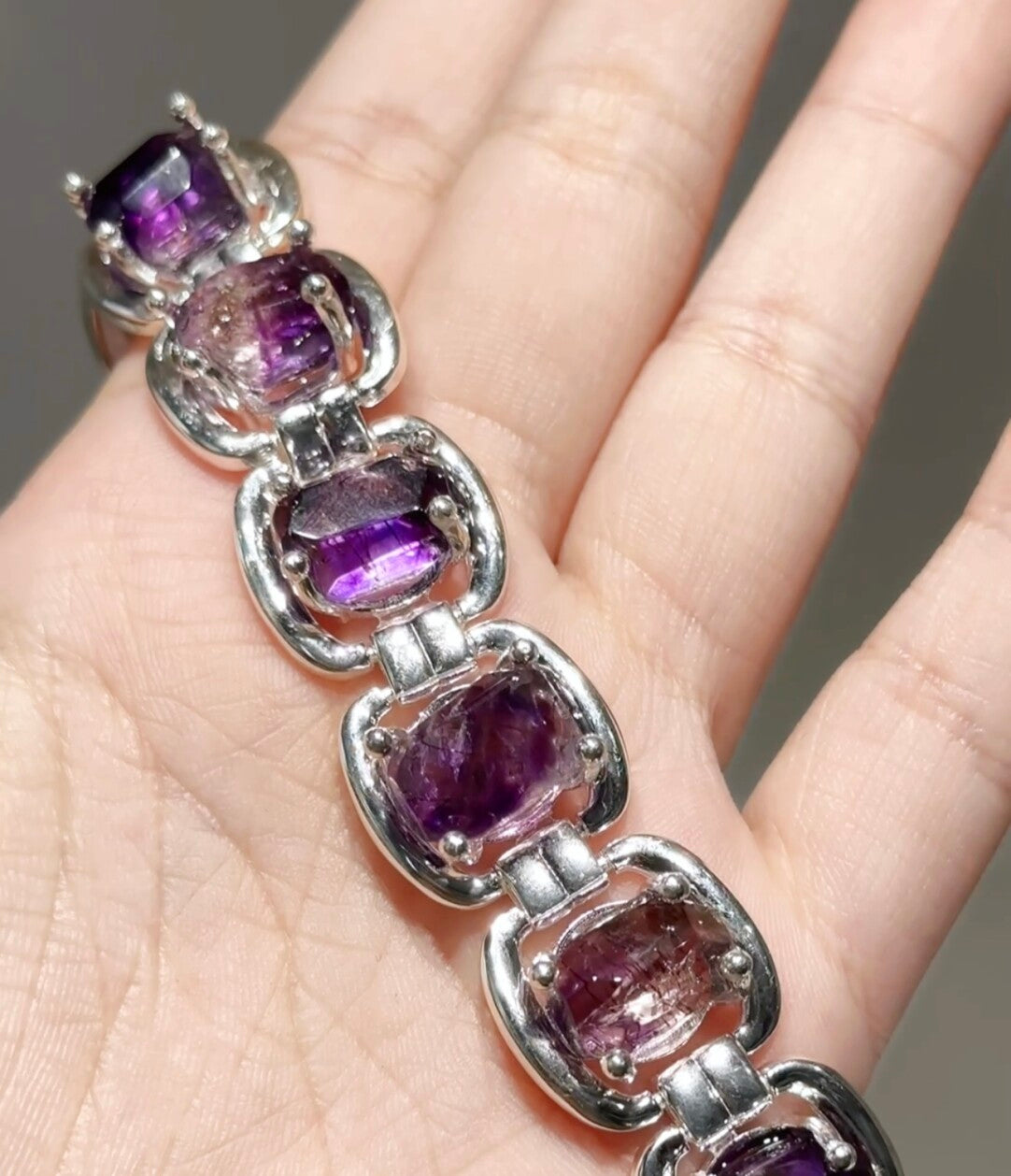 Bracelet Halo Original Design en argent 925 · Version à reflets blancs 