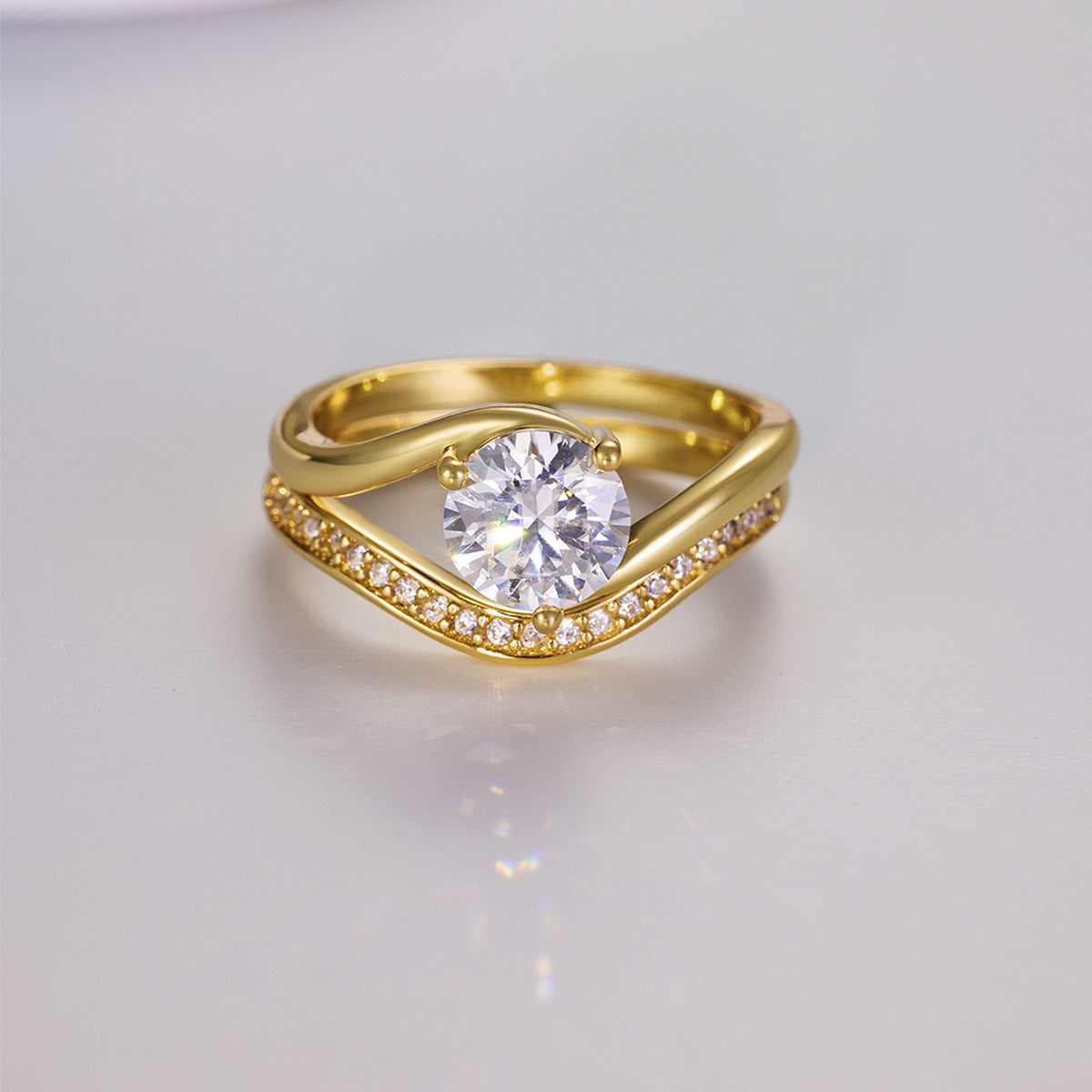 Ensemble de bagues vintage haut de gamme en argent sterling S925 et moissanite, serties de moissanite ronde. 