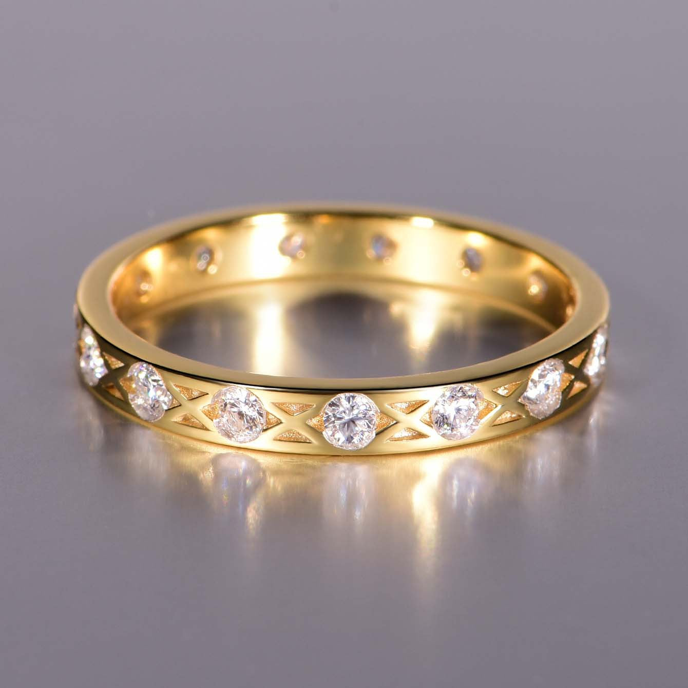 S925 Silver Amazon Hot Sale Moissanite S925 Silver High-end Hollow Design Light Luxury Ring