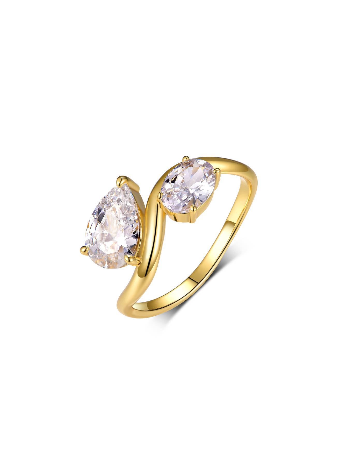 Bague double moissanite en argent S925, bague tendance avec motif moissanite, best-seller Amazon 