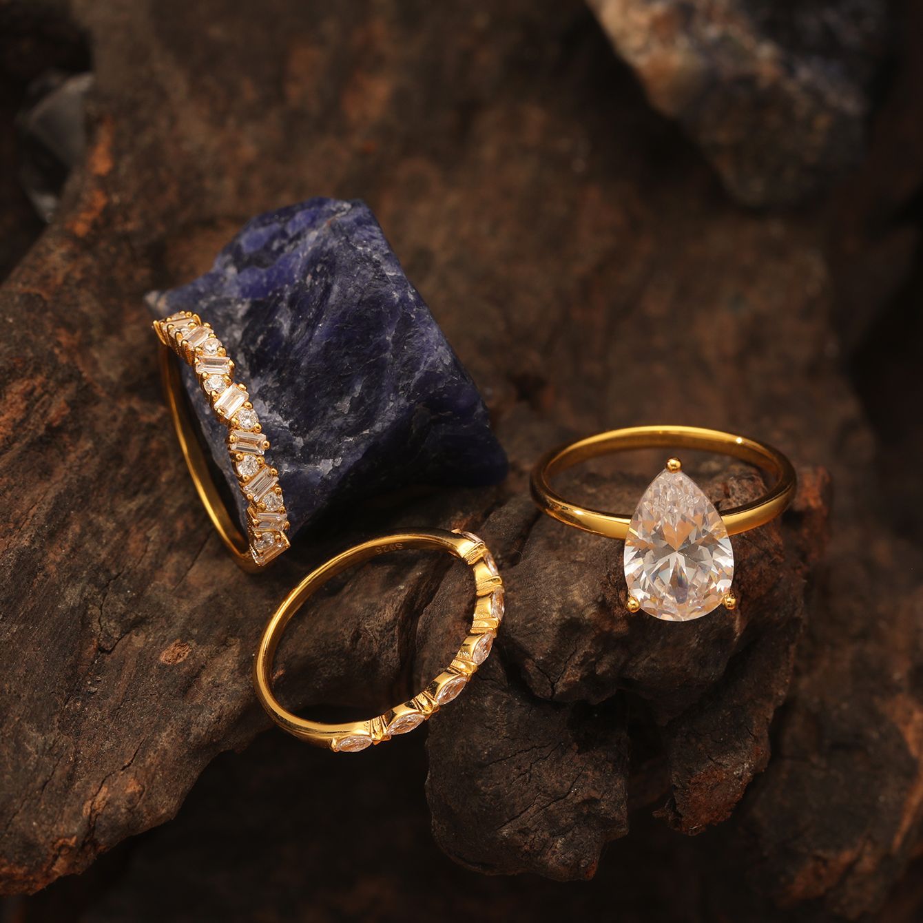 Ensemble de bagues empilables en argent S925 et moissanite, style élégant et tendance pour femme 