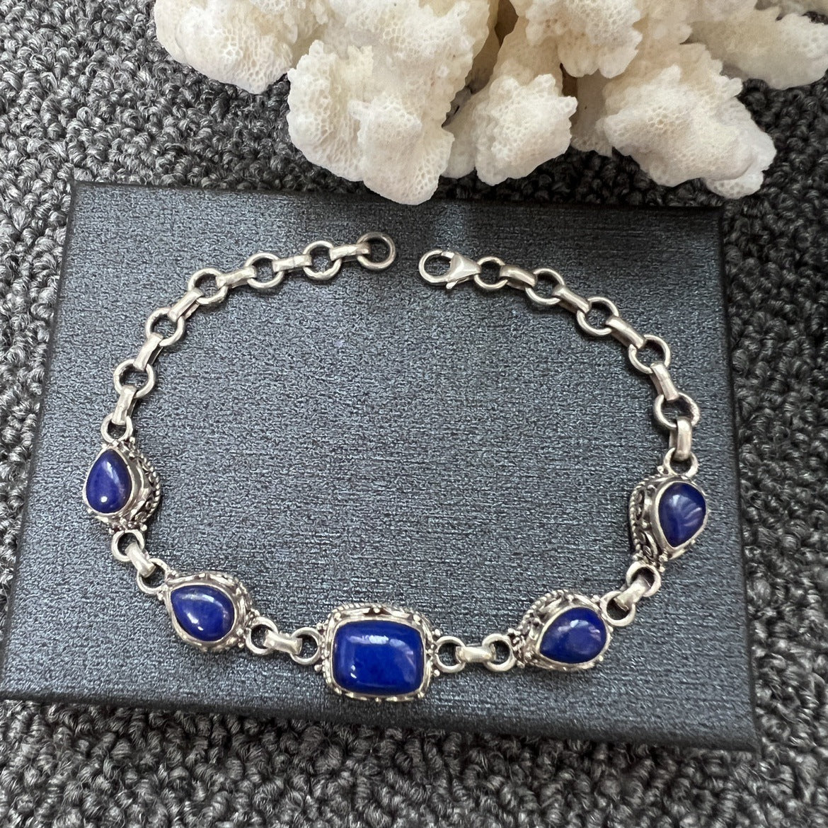 Nepal Handmade 925 Inlaid Yellow Crystal Ruby Amethyst Opal Stone Vintage Bracelet