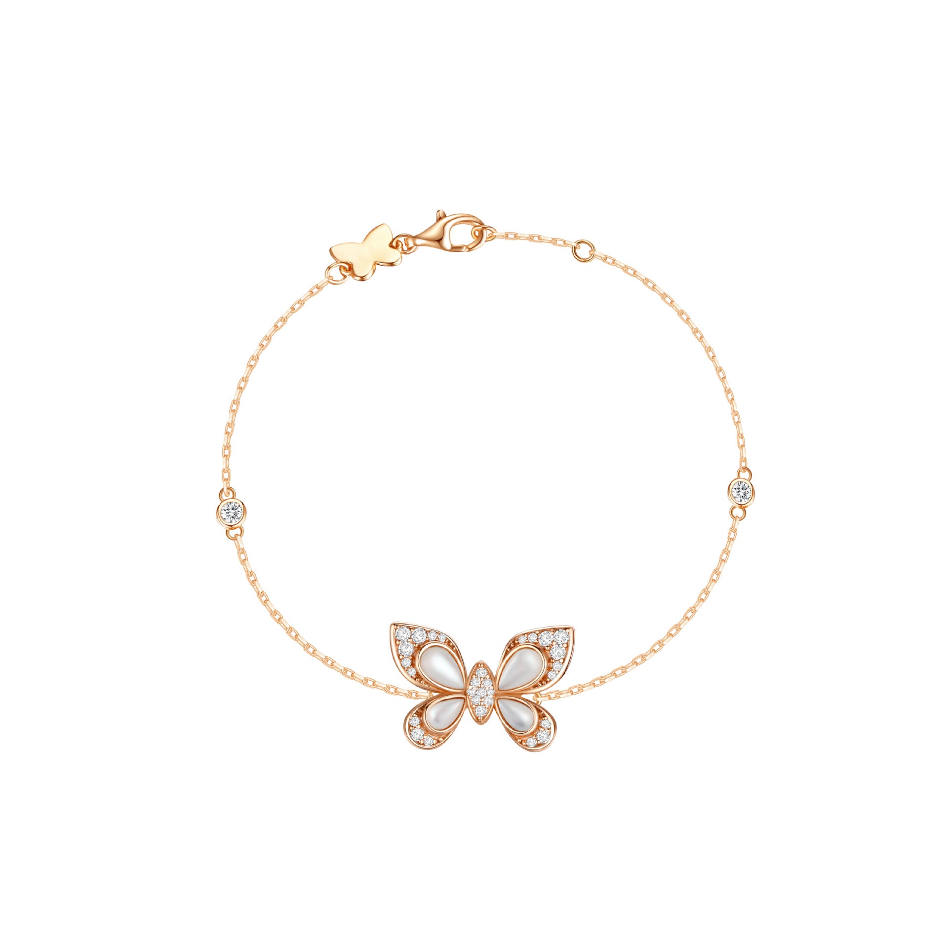 Inlaid Red Agate White Mother-of-Pearl Turquoise Sterling Silver Butterfly Bracelet