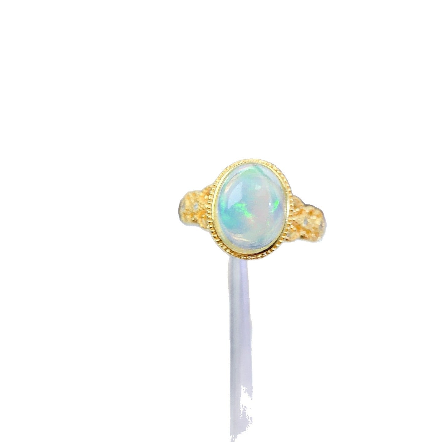 S925 Sterling Silver Natural Opal Ring Fashion Niche Luxury Light Luxury Style Oval 8*10mm Ring